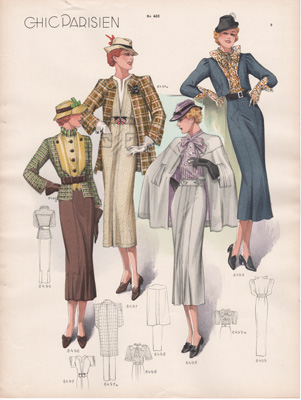 vintage fashion prints art deco chic parisien 1936